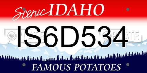 IS6D534 Idaho License Plate