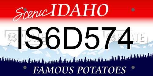 IS6D574 Idaho License Plate