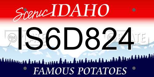IS6D824 Idaho License Plate