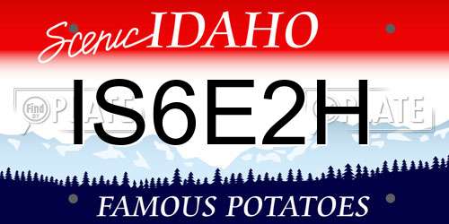 IS6E2H Idaho License Plate