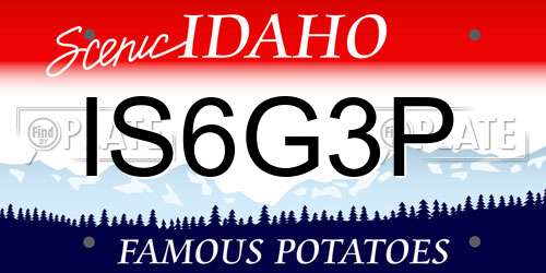 IS6G3P Idaho License Plate