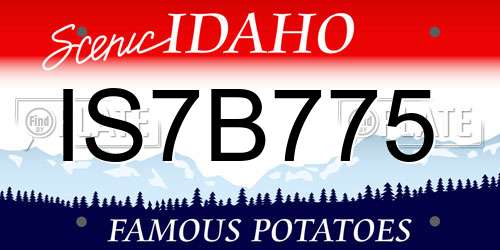 IS7B775 Idaho License Plate