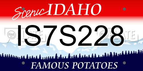 IS7S228 Idaho License Plate