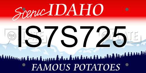 IS7S725 Idaho License Plate