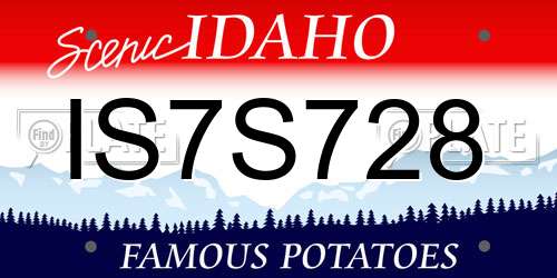 IS7S728 Idaho License Plate