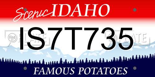 IS7T735 Idaho License Plate