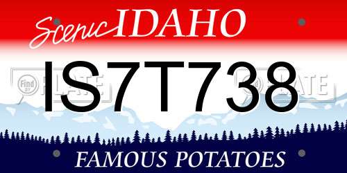 IS7T738 Idaho License Plate