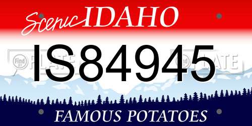 IS84945 Idaho License Plate