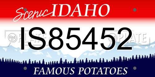 IS85452 Idaho License Plate