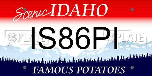 IS86PI Idaho License Plate
