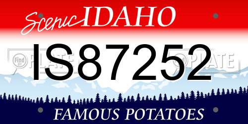 IS87252 Idaho License Plate