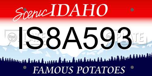 IS8A593 Idaho License Plate