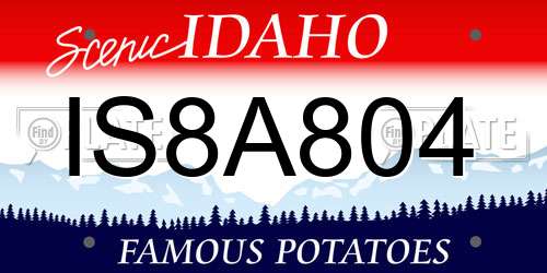IS8A804 Idaho License Plate