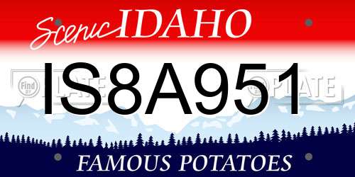 IS8A951 Idaho License Plate