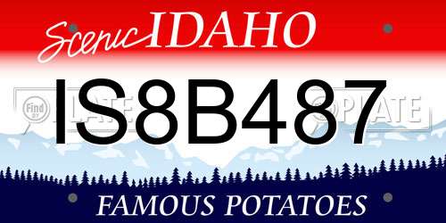 IS8B487 Idaho License Plate