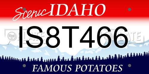 IS8T466 Idaho License Plate