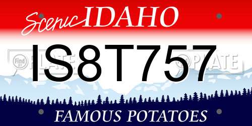 IS8T757 Idaho License Plate