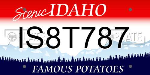 IS8T787 Idaho License Plate