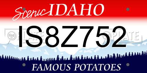 IS8Z752 Idaho License Plate