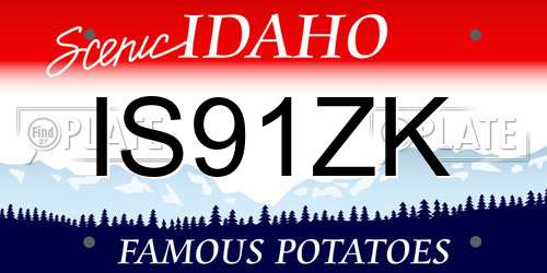 IS91ZK Idaho License Plate