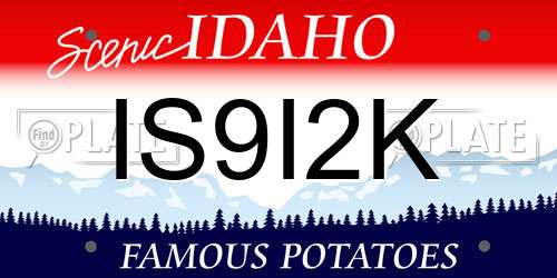 IS9I2K Idaho License Plate