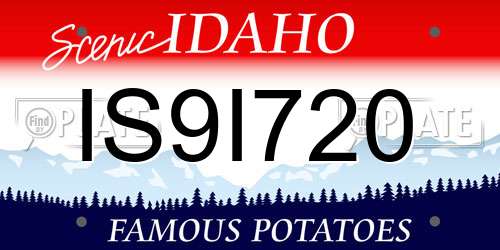 IS9I720 Idaho License Plate