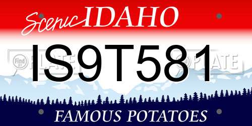 IS9T581 Idaho License Plate