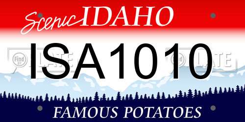 ISA1010 Idaho License Plate