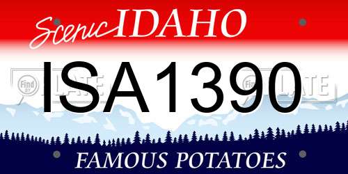 ISA1390 Idaho License Plate