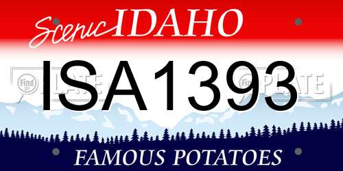 ISA1393 Idaho License Plate