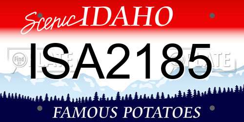 ISA2185 Idaho License Plate