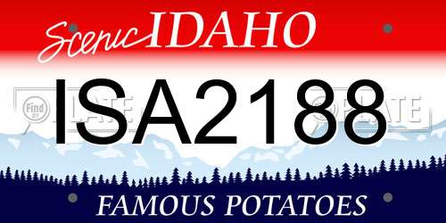 ISA2188 Idaho License Plate