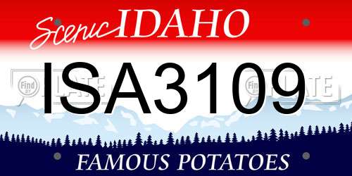 ISA3109 Idaho License Plate