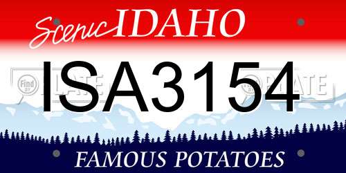 ISA3154 Idaho License Plate