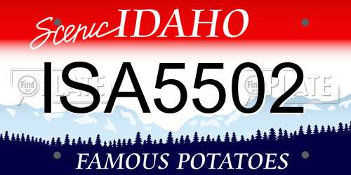ISA5502 Idaho License Plate