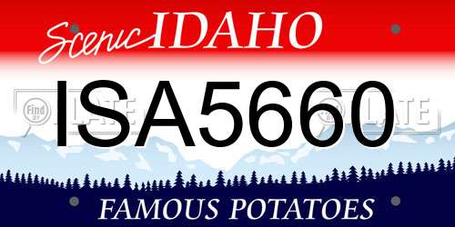 ISA5660 Idaho License Plate
