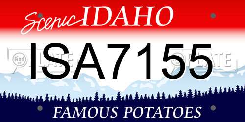 ISA7155 Idaho License Plate