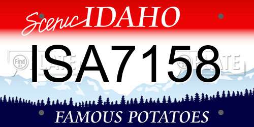 ISA7158 Idaho License Plate