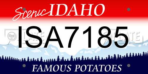 ISA7185 Idaho License Plate
