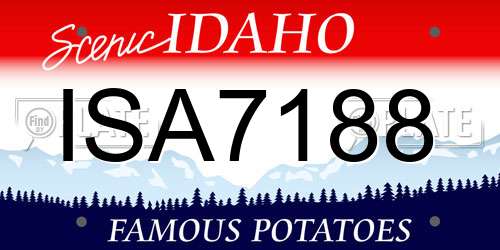 ISA7188 Idaho License Plate