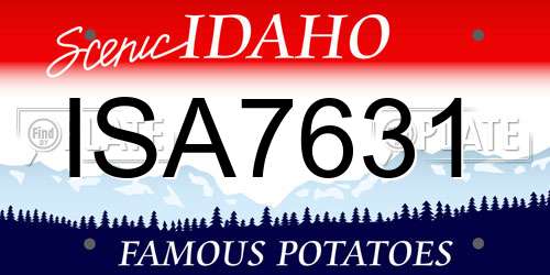 ISA7631 Idaho License Plate