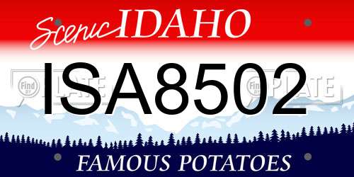 ISA8502 Idaho License Plate