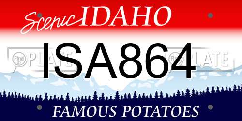 ISA864 Idaho License Plate