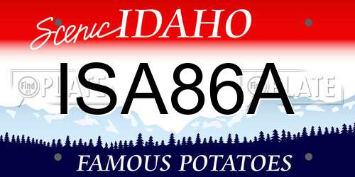 ISA86A Idaho License Plate