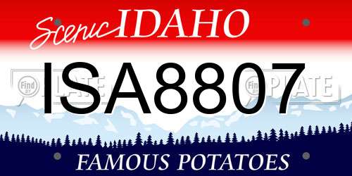 ISA8807 Idaho License Plate