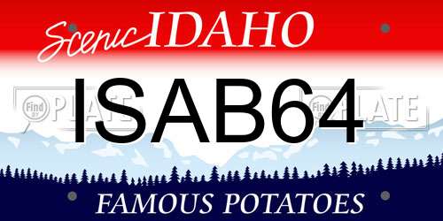 ISAB64 Idaho License Plate