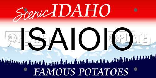 ISAIOIO Idaho License Plate