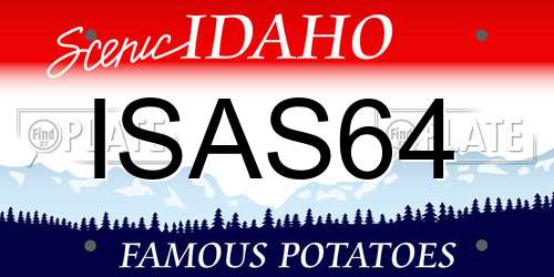 ISAS64 Idaho License Plate