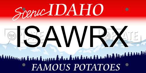 ISAWRX Idaho License Plate