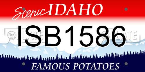 ISB1586 Idaho License Plate